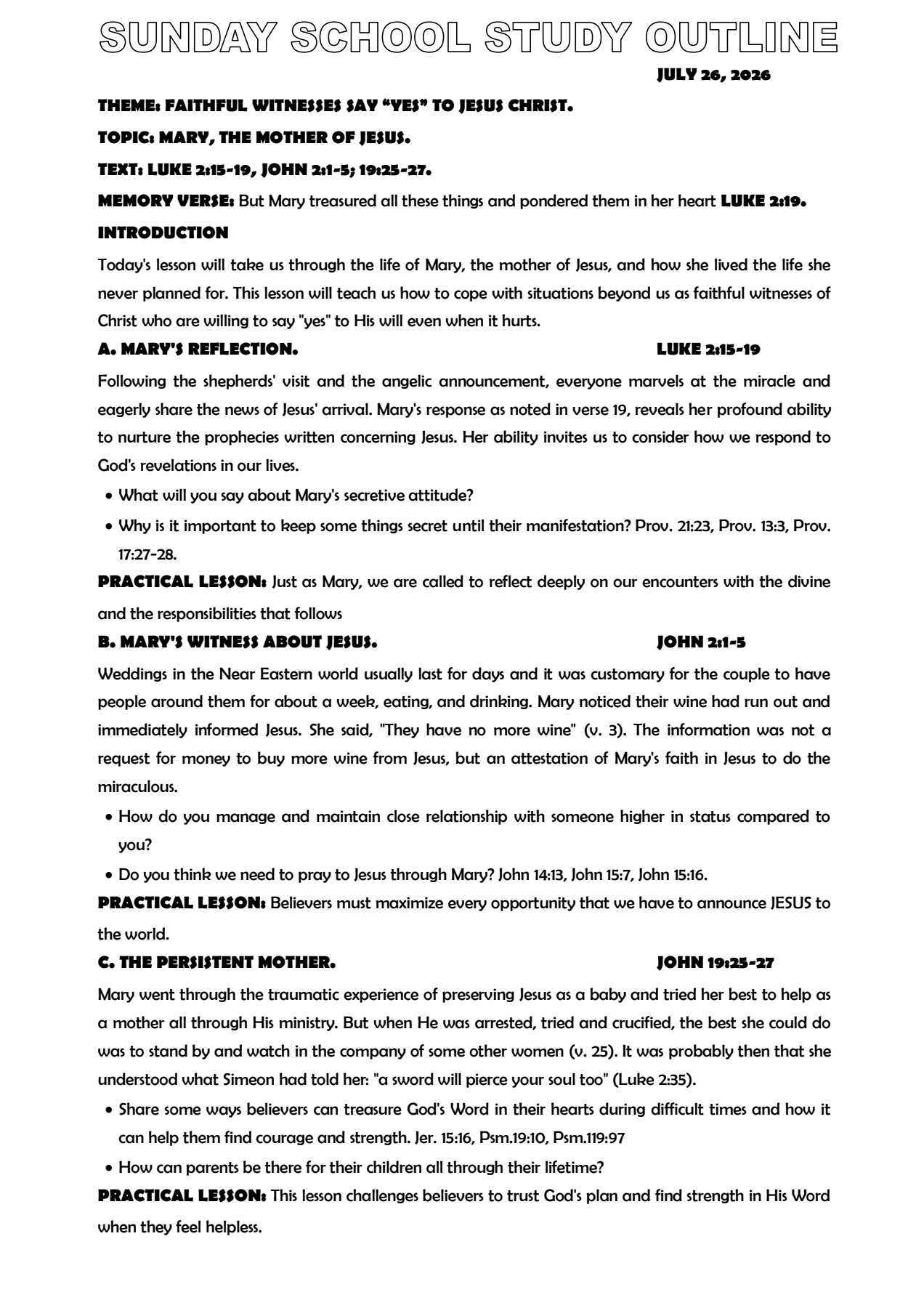 Bulletin page 1